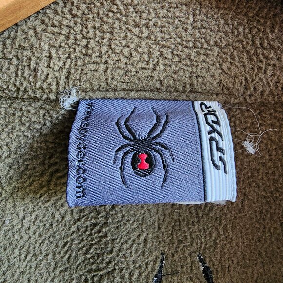 Spyder Pullover Medium Olive Green M Mens BROKEN ZIPPER Polyester Fleece Quarter - Picture 4 of 17